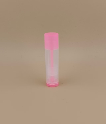Petit emballage de baume à lèvres transparent et lisse avec couvercle rose pour les rouges à lèvres