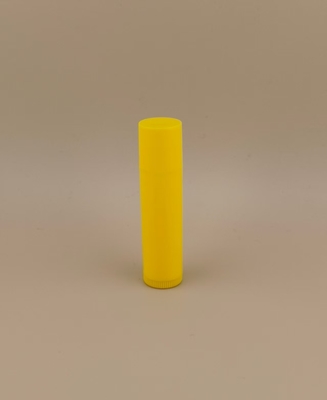 Rosiers en plastique Petit emballage de baume à lèvres jaune lisse avec couvercle rose