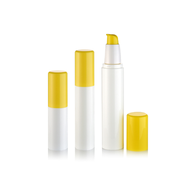 Flacon pompe airless rond en PP coloré de bonne qualité pour soins de la peau