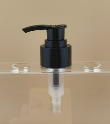Pompe lotion noire brillante à vis rainurée K201-9 pour flacons de soins de la peau