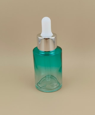 K-GBL30 Essence Clear Changement progressif Cyan Bouteille goutteuse ronde lisse pour la conception