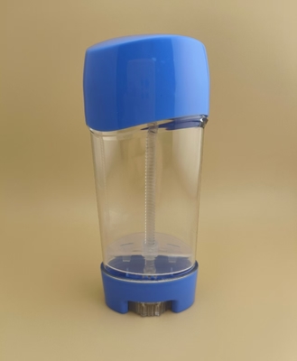 Emballage de baume à lèvres transparent et lisse avec couvercle bleu pour rouges à lèvres