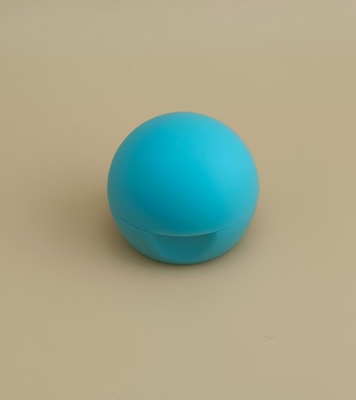 Couvercle sphérique mat lisse en plastique cyan pour flacons cosmétiques