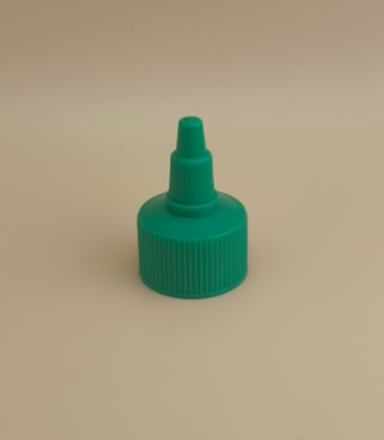 Bouchon en gelée rainuré en plastique vert pour flacons de peinture