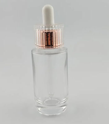 Bouteilles transparentes d'huile essentielle de sérum de soin de la peau de 30 ml pour le verre