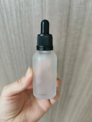 Gouttelier en verre avec bouteilles de verre congelé Fermeture inaltérable pour l' huile essentielle de sérum