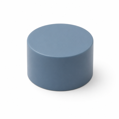 Bouchon mat lisse rond en plastique bleu-gris pour flacons cosmétiques
