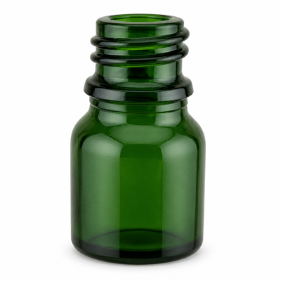 Bouteille en verre d' huile essentielle verte et propre 10 ml